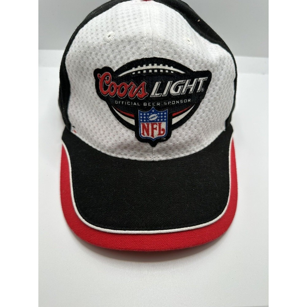 Vintage Coors Light NFL Football Official Sponsor Hat Cap Black Red White